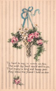 Vintage Postcard 1910's The Wish My Heart Would Sent To You Greetings Flowers