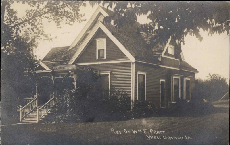 WEST BRANCH IOWA IA Doctor Pratt Home House Antique RPPC Real Photo PC