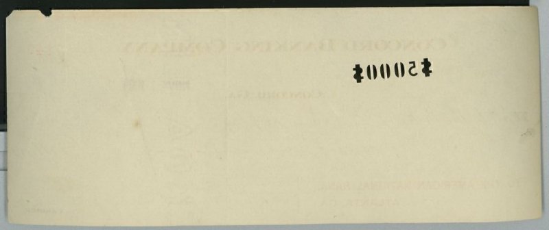 1909 The American National Bank Atlanta Check $5000 Punched Numerals A95