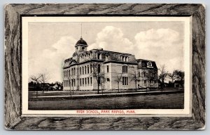 Park Rapids Minnesota~High School~1912 B&W Gel Bloom Bros Frame Border Postcard
