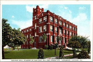 Aquinas Hall, Academy of Our Lady, Longwood, Chicago IL Vintage Postcard Y79