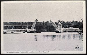 Vintage Postcard 1950's Drawbridge over Pocomoke River, Pocomoke, MD