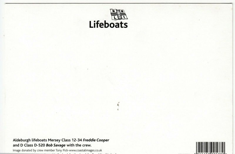 RNLI Aldburgh Lifeboats 12-34 Freddie Cooper & D-520 Bob Savage PPC, Unposted