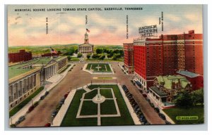 Vintage 1943 Postcard Memorial Square State Capitol Nashville Tennessee