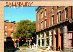 Salisbury MD Maryland DOWNTOWN STREET SCENE Antique~Fun Stuff Store 4X6 Postcard