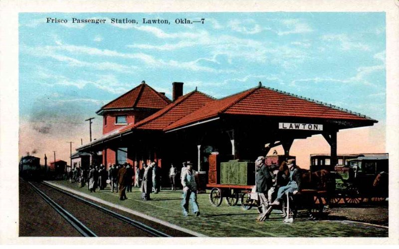 Lawton, Oklahoma - The Frisco Passenger Train Station -c1920