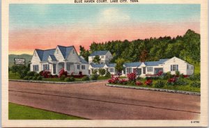 1930s Blue Haven Court Motel Lake City Tennessee Postcard
