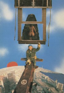 Military Man Climbing Plane To Risque Lady Woman Postcard