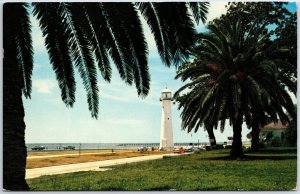 VINTAGE POSTCARD LIGHTHOUSE BILOXI MISSISSIPPI CONSTRUCTED IN 1948 MAILED 1966