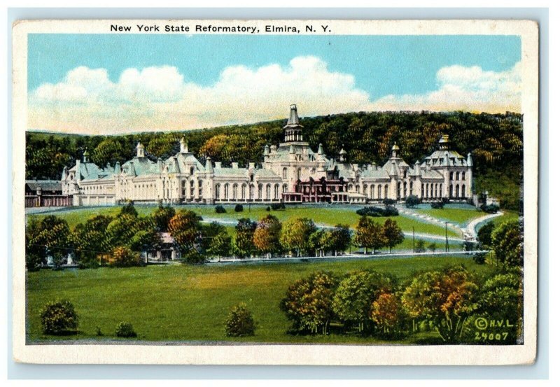 c1920's View Of New York State Reformatory Chemung Elmira NY Vintage Postcard 