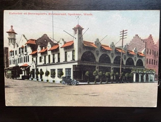 Vintage Postcard 1907-1915 Davenport Hotel Restaurant, Spokane, Washington