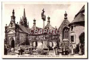 Old Postcard Guimiliau (Finistere) The Calvary and the Church (XVI century) a...