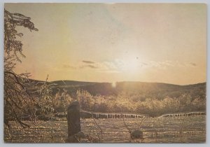 State View~Litchfield Co CT~Scenic Icy View~Fence Dripping w/Ice~Continental PC