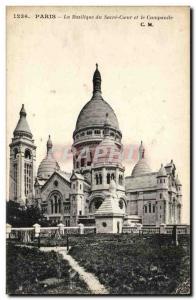 Paris 18 - Montmartre - Sacre Coeur Basilica and the Campanile Old Postcard