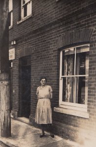 Prostitute ? Outside Victorian Police Station 1891 Real Photo Old Postcard