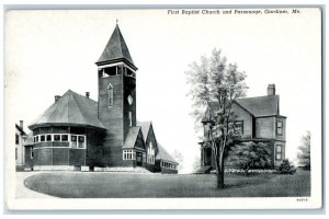 c1950's First Baptist Church and Parsonage Gardiner Maine ME Vintage Postcard 