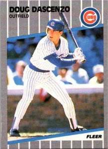 1989 Fleer Baseball Card Doug Dascenzo Chicago Cubs sk10620