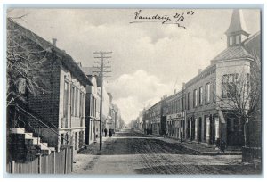 1907 Street View Dirt Road Buildings Vamdrup Denmark Posted Antique Postcard