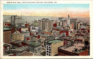 Maryland Baltimore Birds Eye View Of Office Building Section 1927