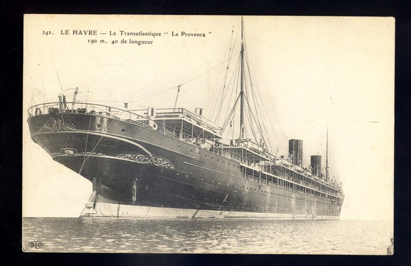 LS3496 - French Liner - CGT - La Provence - built 1906 - postcard