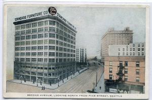 Second Avenue Standard Furniture Store Seattle Washington 1920c postcard