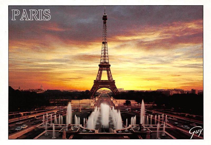 France Paris Les Jets D Eau Des Jardins Du Trocadero Et La Tour Eiffel Europe France Other Unsorted Postcard Hippostcard