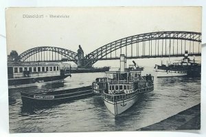 Carl Maassen Boat Old Rhein Bridge Dusseldorf Germany Vintage Antique Postcard