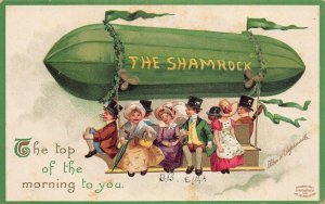 J79/ St Patrick's Day Postcard c1910 Ellen Clapsaddle Blimp Zeppelin34