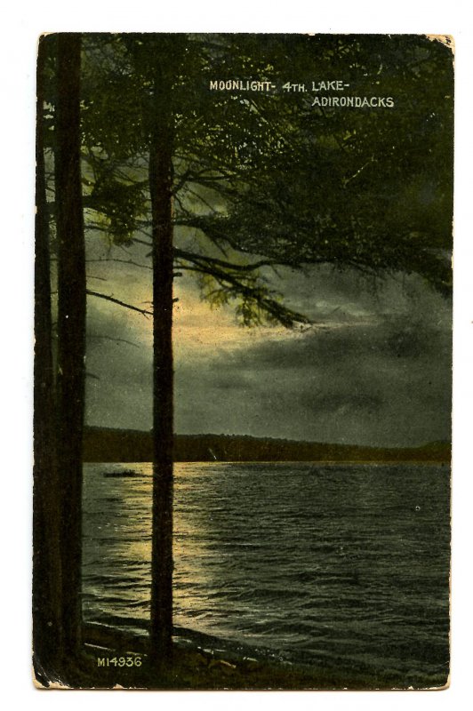 NY - Adirondacks, Fourth Lake in Moonlight