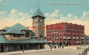 MA, Lowell, Massachusetts, Railroad Station, Richardson Hotel, 1912 PM, Leighton