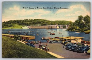 1958 Norris Dam Harbor Norris Tennessee TN Cottages Car Parking Bridge Postcard