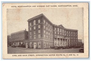 1936 Hotel Northampton and Wiggins Old Tavern Northampton MA Postcard 