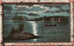 Vintage Postcard Fourth Lake Chain Adirondack Mountains New York NY
