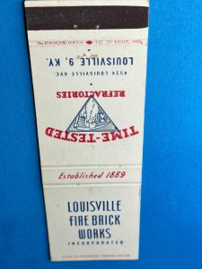 Vintage Matchbook Cover Fire Brick Works Louisville, Kentucky  MB164