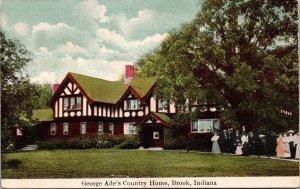 Postcard George Ade's Country Home in Brook, Indiana