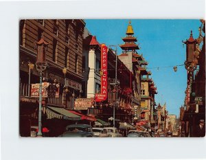 Postcard Grand Avenue, Chinatown, San Francisco, California