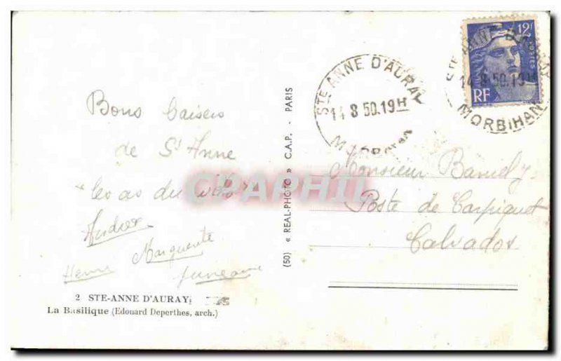 Postcard Old Ste Anne D & # 39Auray Basilica