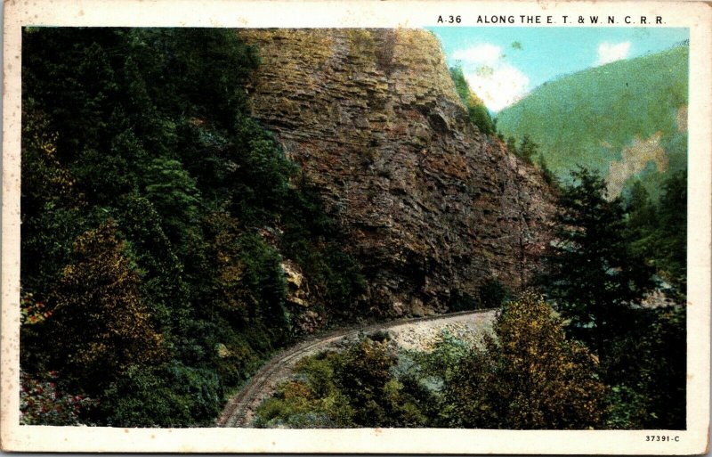 Along the E.T. & W.N.C. Railroad near Johnson City, TN Tennessee PC POSTCARD