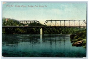 c1910's West Fort Dodge Wagon Bridge Fort Dodge Iowa IA Posted Antique Postcard