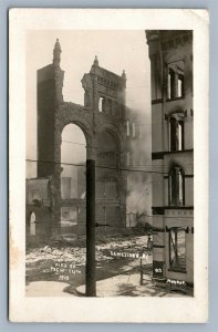 GAMESTOWN NY 1910 FIRE ANTIQUE REAL PHOTO POSTCARD RPPC