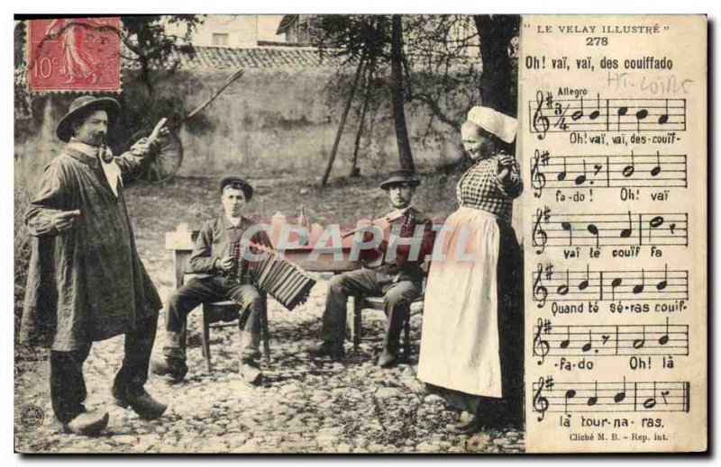 Old Postcard Folklore The Auvergne Bourree