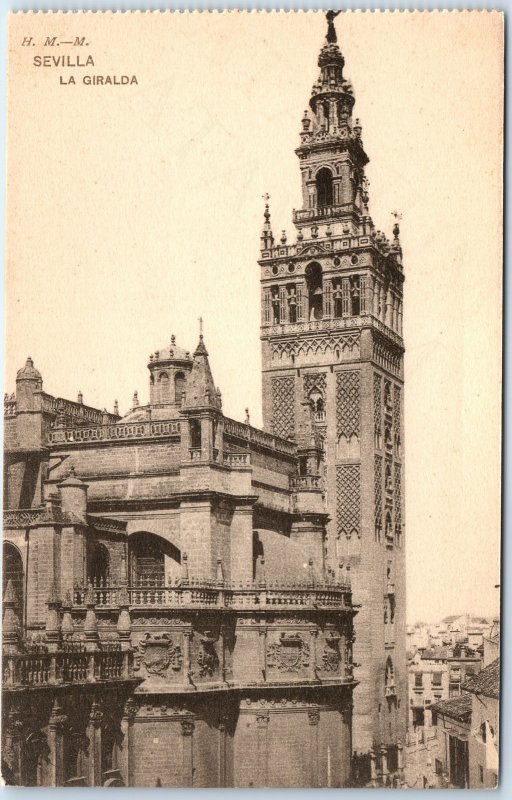 c1910s Sevilla, Spain La Giralda Cathedral Tower Moorish Renaissance Gothic A344