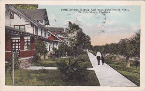 Florida Saint Petersburg Fifth Avenue Looking East From First Street North 1925