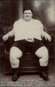 PECKHAM ENGLAND Young Fat Boy CIRCUS FREAKS Antique RPPC Real Photo PC