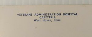 Vintage Postcard Veteran Administration Hospital Cafeteria West Haven Conn  428