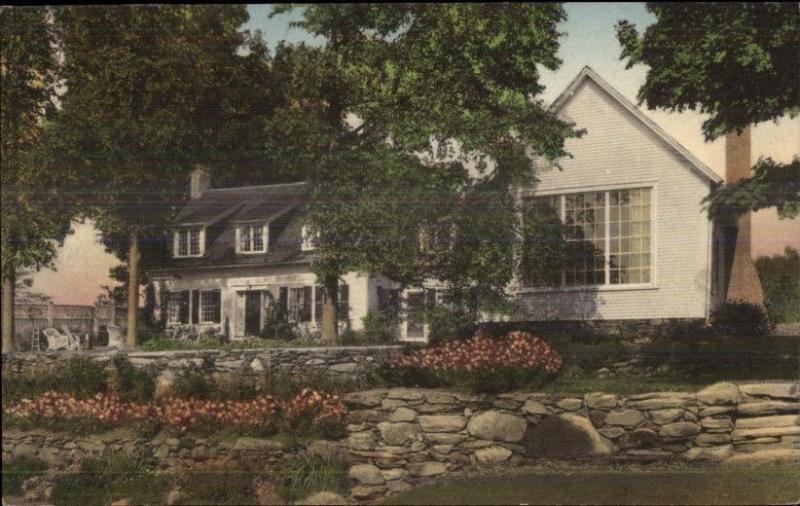 Barnard VT Sinclair Lewis Summer Home Hand Colored Postcard