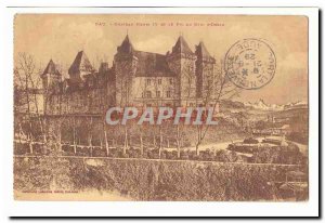 Pau Old Postcard Chateau Herni IV and the south peak of & # 39Ossau
