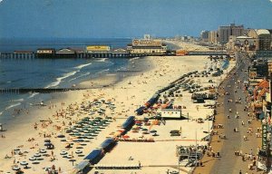 Atlantic City NJ 1957 Aerial View Beach Pier Apollo Theatre Postcard