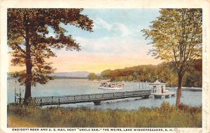 Endicot Rock & US Mail Boat Lake Winnepesaukee, New Hampshire, USA Postal Use...