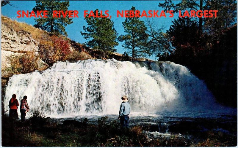 SNAKE RIVER FALLS, NE Nebraska  View of Falls, Largest in State  c1950s Postcard